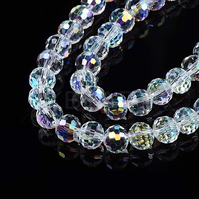 Electroplate Transparent Glass Beads Strands EGLA-N002-15-B03-1