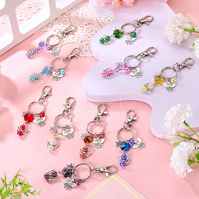 10Pcs Angel Alloy Keychains KEYC-TAC00046-1