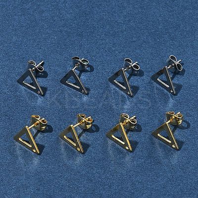 16Pcs 2 Colors 201 Stainless Steel Stud Earring Findings with Hole EJEW-FS0001-17-1