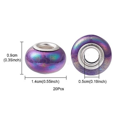 Opaque Resin European Beads RPDL-YW0001-10-1