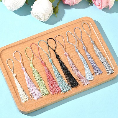 100Pcs 10 Colors Polyester Tassel Decorations OCOR-YW0001-21-1