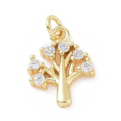 Brass Micro Pave Cubic Zirconia Pendants KK-C012-07G-1