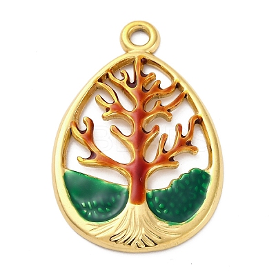 304 Stainless Steel Enamel Pendants STAS-S163-34G-01-1