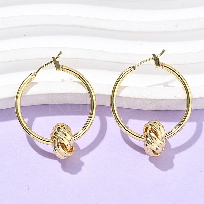 Brass Twist Hoop Earrings for Women EJEW-L297-01A-G-1