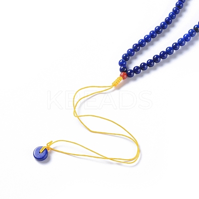 Natural Lapis Lazuli Pendant Necklaces NJEW-G332-05G-1
