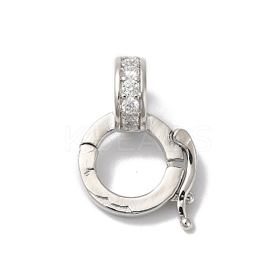 Rack Plating Brass Micro Pave Clear Cubic Zirconia Twister KK-A222-03B-P-1
