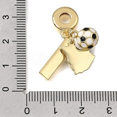 Football Theme Brass & Enamel European Dangle Charms KK-CBA8E93-01F-1