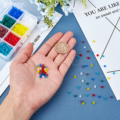6/0 Transparent Colours Rainbow & Opaque Colours Rainbow & Frosted Colours Glass Seed Beads SEED-FH0001-02A-1