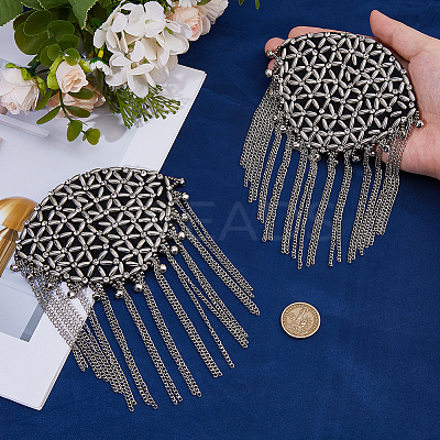 2Pcs Detachable Iron Tassel Epaulettes AJEW-FH0006-25P-1