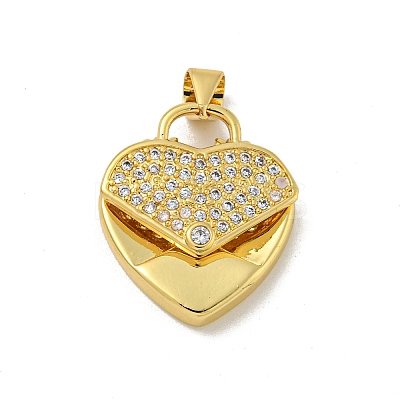 Brass Micro Pave Cubic Zirconia Pendants KK-N254-135C-G-1