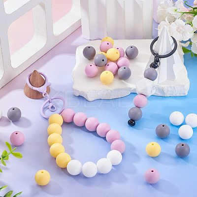 50Pcs Food Grade Eco-Friendly Silicone Beads SIL-TA0002-89B-1
