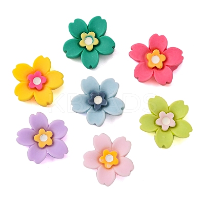 70Pcs 7 Colors Opaque Resin Cabochons CRES-CJ0001-52-1