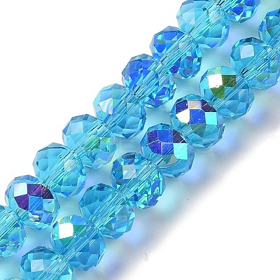 AB Color Plated Transparent Electroplate Beads Strands EGLA-H104-06H-1
