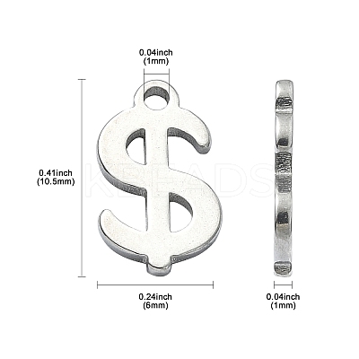 304 Stainless Steel Charms STAS-CJC0008-23P-1