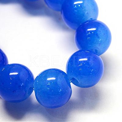 Baking Paint Imitation Jade Glass Round Bead Strands DGLA-Q021-10mm-33-1