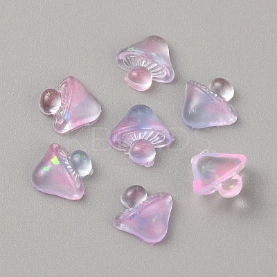 Mushroom Luminous Resin Cabochons MRMJ-TAC0009-07G-1