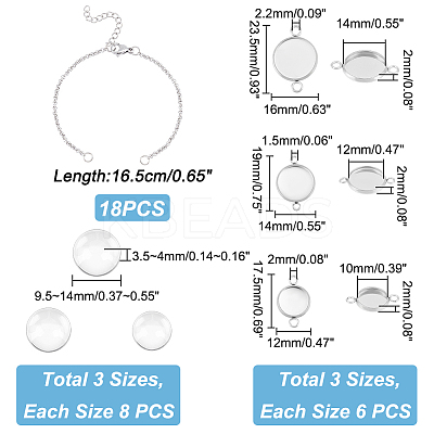 DIY Blank Dome Bracelet Making Kit DIY-UN0003-96-1