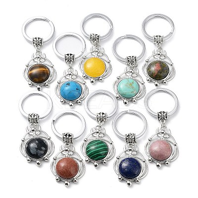 Natural & Synthetic Gemstone Keychain KEYC-H019-02P-1