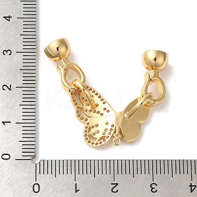 Brass Micro Pave Clear Cubic Zirconia Fold Over Clasps KK-A227-14G-1