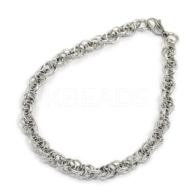 Tarnish Resistant Fashionable 304 Stainless Steel Rope Chain Bracelets STAS-A028-B035P-1