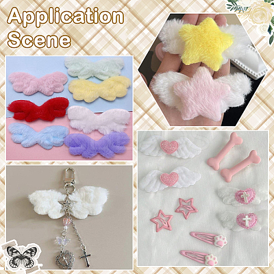 50Pcs 10 Styles Wing Imitation Rabbit Hair Ornament Accessories DIY-SC0032-27-1