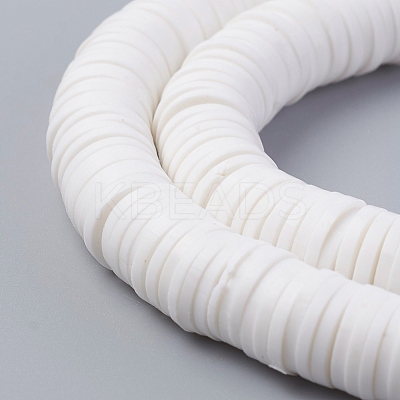 Flat Round Handmade Polymer Clay Beads CLAY-R067-8.0mm-17-1
