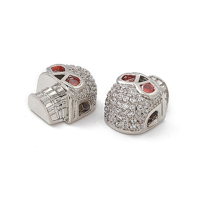 Brass Micro Pave Cubic Zirconia Beads KK-E068-VB481-1-1