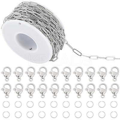 DIY 304 Stainless Steel Paperclip Chains Necklaces/Bracelets Making Kits DIY-BBC0002-71-1