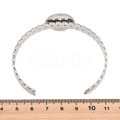 304 Stainless Steel Leaf Cuff Bangle Making LS-STAS-F366-10C-P-1