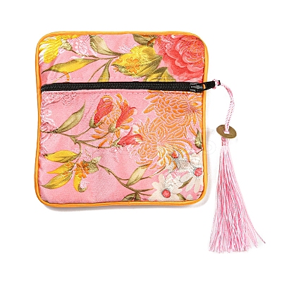 Chinese Style Floral Cloth Jewelry Storage Zipper Pouches LS-AJEW-D063-01F-1