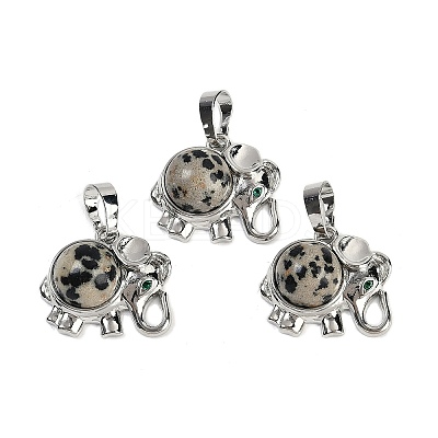 Natural Dalmatian Jasper Pendants G-I374-A-P18-1