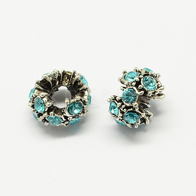 Alloy Rhinestone European Beads MPDL-R036-04-1