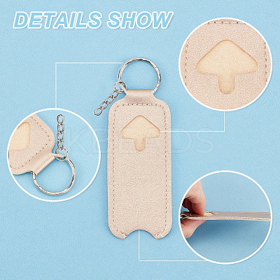 5Pcs 5 Colors Portable PU Imitation Leather Lipstick Keychain Holder AJEW-WR0001-37-1