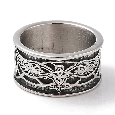 Viking Odins Raven Norse Wolf Finger Rings RJEW-U005-01E-AS-1