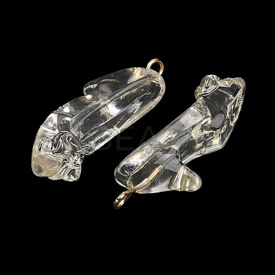 Transparent Resin Rhinestone Pendants RESI-Q021-01C-1