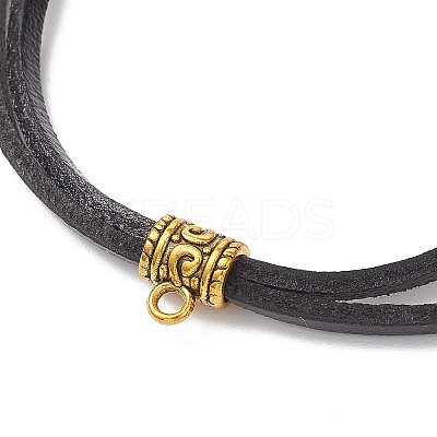 2Pcs 2 Colors Cowhide Leather Cord Double Layer Necklace Making AJEW-JB01355-1