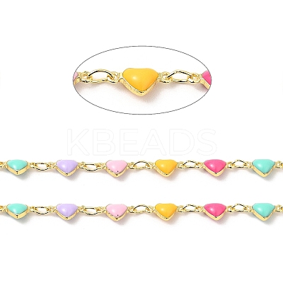 Enamel Heart Link Chains CHC-C003-14G-1