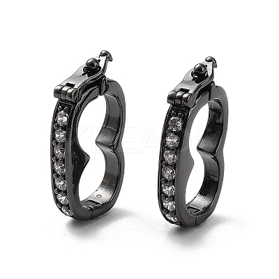 Rack Plating Brass Micro Pave Cubic Zirconia Twister Clasps ZIRC-I012-16B-RS-1