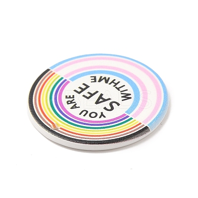 Rainbow Color Acrylic Pendants OACR-H024-04-1