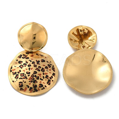 304 Stainless Steel Enamel Stud Earrings EJEW-Z084-15G-04-1
