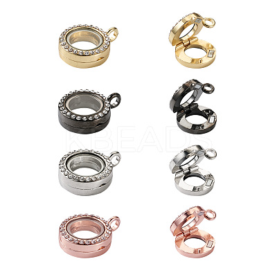 4Pcs 4 Colors Alloy Glass Crystal Rhinestone Pendants PALLOY-TA0002-37-1