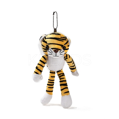 Cartoon PP Cotton Plush Simulation Soft Stuffed Animal Toy Tiger Pendants Decorations LS-HJEW-K043-07-1