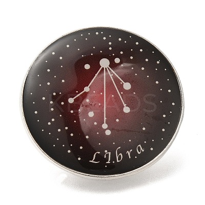 Twelve Constellation Creative Alloy Badges Constellation Brooches LS-JEWB-S033-01P-G-1