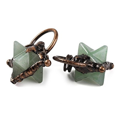 Natural Green Aventurine Merkaba Star Pendants G-C144-02R-04-1