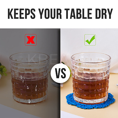 12Pcs 6 Colors Handmade Polyester Cotton Table Mats AJEW-MB0001-08-1