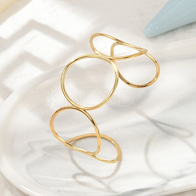 304 Stainless Steel Cuff Bangles for Women BJEW-U023-02G-1