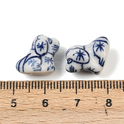 Animal Theme Blue and White Porcelain Beads PORC-Z007-05B-1