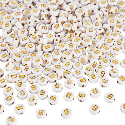 500Pcs Plating Acrylic Beads PACR-TADJ0001-01B-1