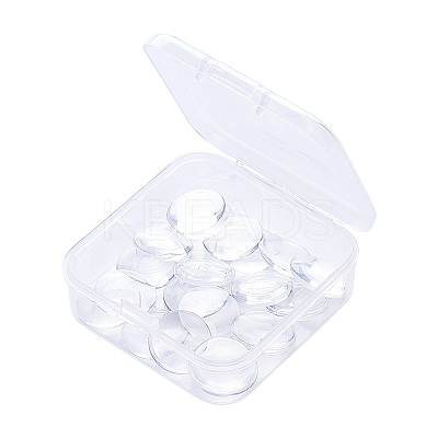 Clear Glass Cabochons GGLA-TA0001-01-15mm-1