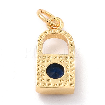 Real 18K Gold Plated Brass Micro Pave Cubic Zirconia Charms ZIRC-L100-080G-1